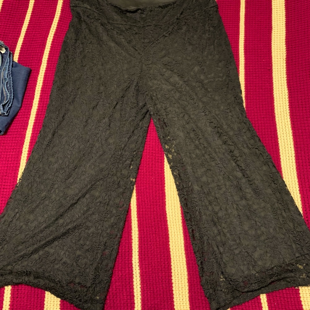 Alfani Wide-leg Black Lace Lined Pants